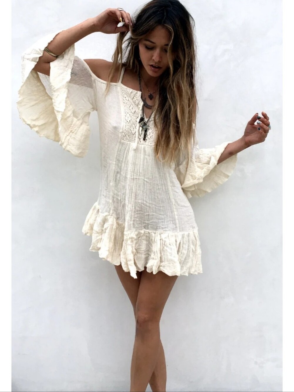 Jen's Pirate Booty Vintage Matador Dress Tunic White Strap One Size